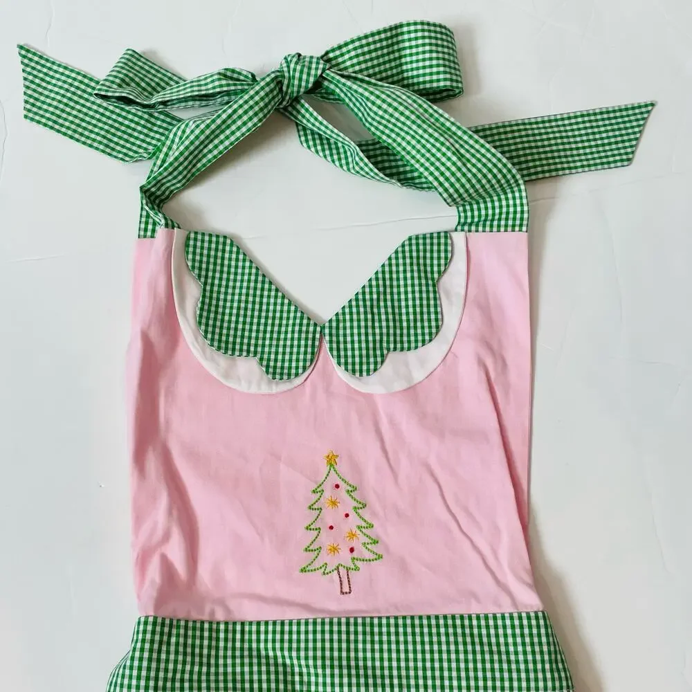 The Beaufort Bonnet Company Pink and Green Gingham Apron